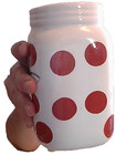 Debi Lilly Mason Character Jar Uplifting Bumblebee white brown polka dot Crazing — photo 4