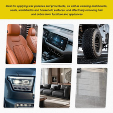 8PCS Microfiber Wax Applicator Pads, 5 Inch Round Car Wash Sponge Cleaning To...