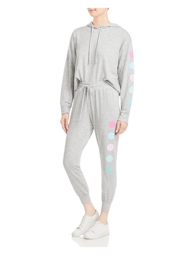 AVA & ESME Womens Stretch Tie Long Sleeve Hooded Lounge Pant Suit