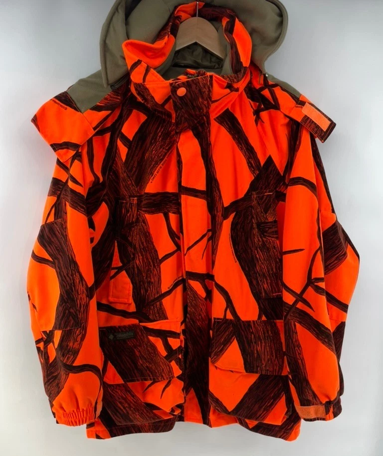 Columbia Hunting Jacket M Interchange Seneca Ridge Blaze Camo Orange No Liner - Image 2 of 4