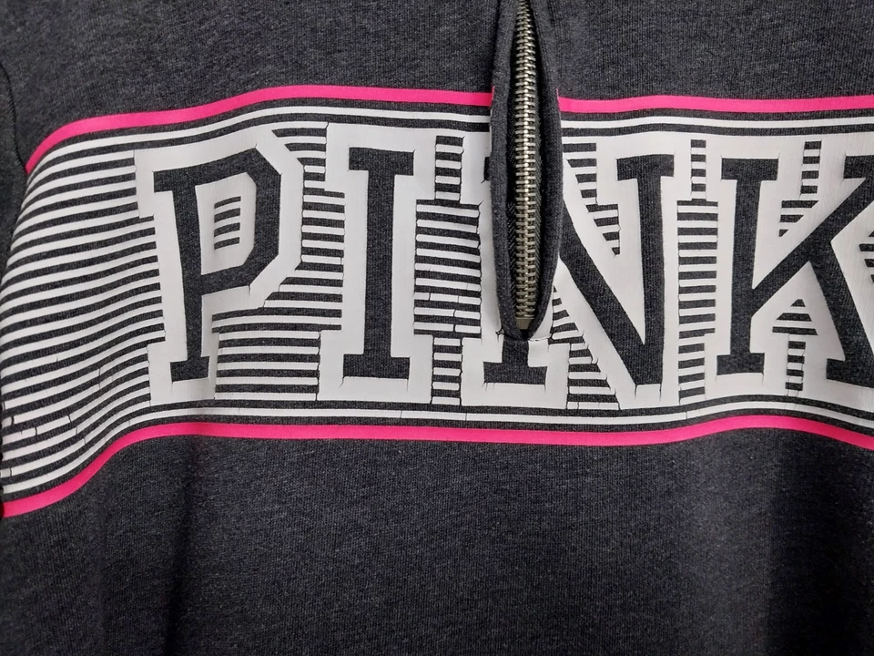 SUDADERA CUELLO VICTORIAS SECRET ROSA MEDIO Cremallera ROSA Y BLANCO GRIS TALLA M ROSA Foto 3 de 4