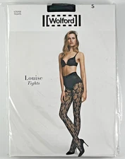 Wolford Louise Black Patterned Tights S Small New NIP