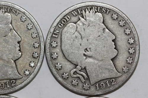 $4.00 Face in Barber 90% Silver Half Dollars Grades G-VG  (NUM9520)