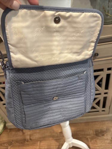 Kipling Quilted Crossbody Handbag Purse Blue Gray - Picture 3 of 7