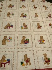 Vintage Homemade Baby Toddler Quilt Comforter Blanket V.I.P. Bearable Week