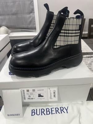 NEW Burberry Creeper Chelsea Boot Sz 9 / 42 Black/Lichen IP Check