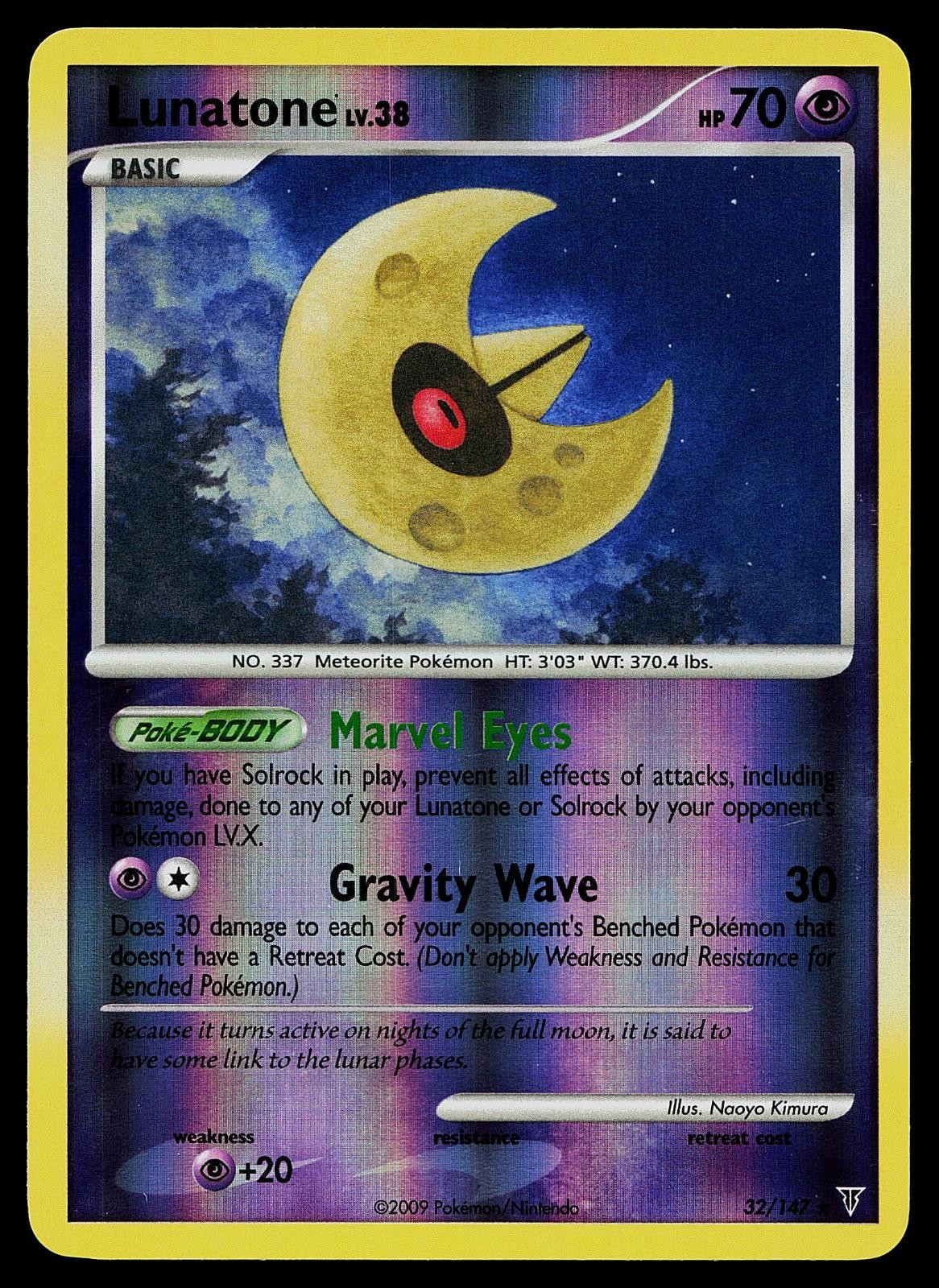 Pokemon Card - Lunatone Supreme Victors 32/147 Reverse Holo Rare