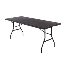 NEW! 6ft Folding Rattan Trestle Table Heavy Duty Catering Garden Party 1.8m