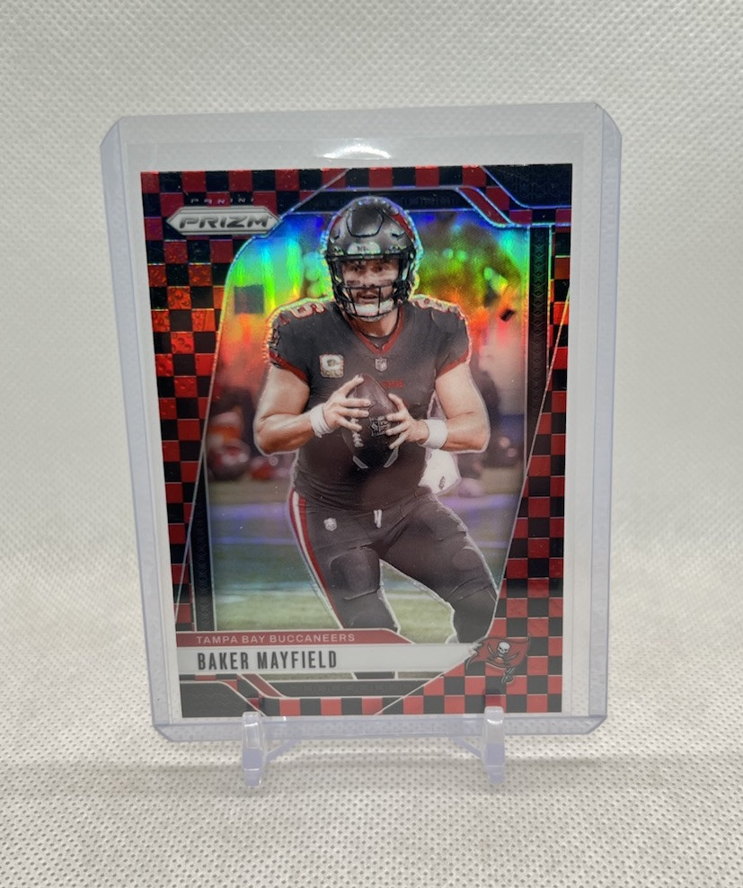 2024 Panini Prizm Baker Mayfield # 268 Black and Red Checkerboard Prizm RARE SSP