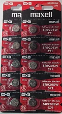 10 PK 371 MAXELL 1.55V SILVER OXIDE (GREAT EXP 12/30) SR920SW SR69 FREE SHIP