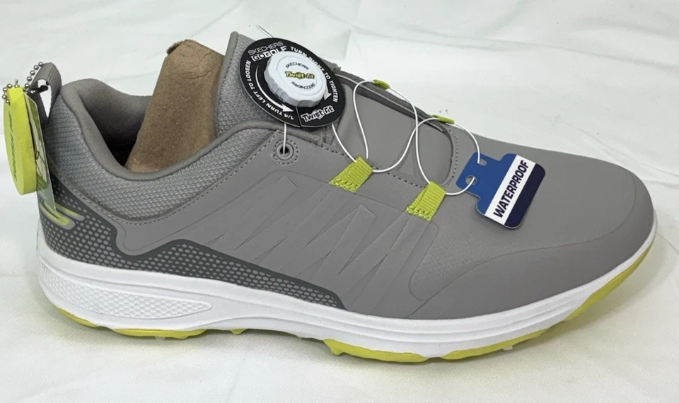 Skechers GO GOLF TORQUE TWIST Men's Golf Shoes NEW OTHER Grey Yelloow - Image 2 of 4