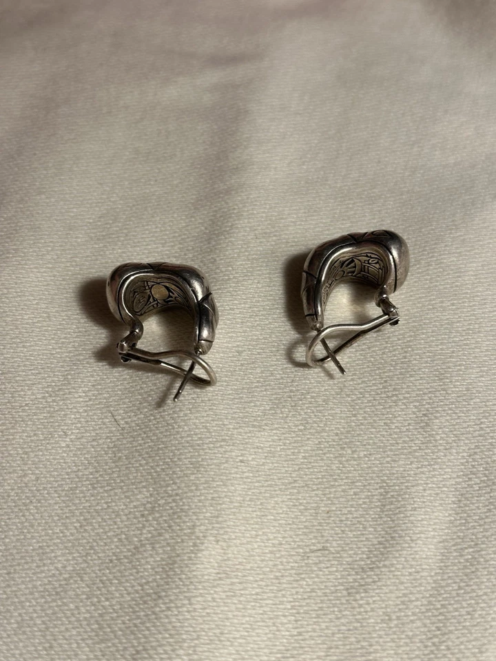 Brincos de bambu vintage ultra raros John Hardy prata esterlina 925 7 - Imagem 4 de 4