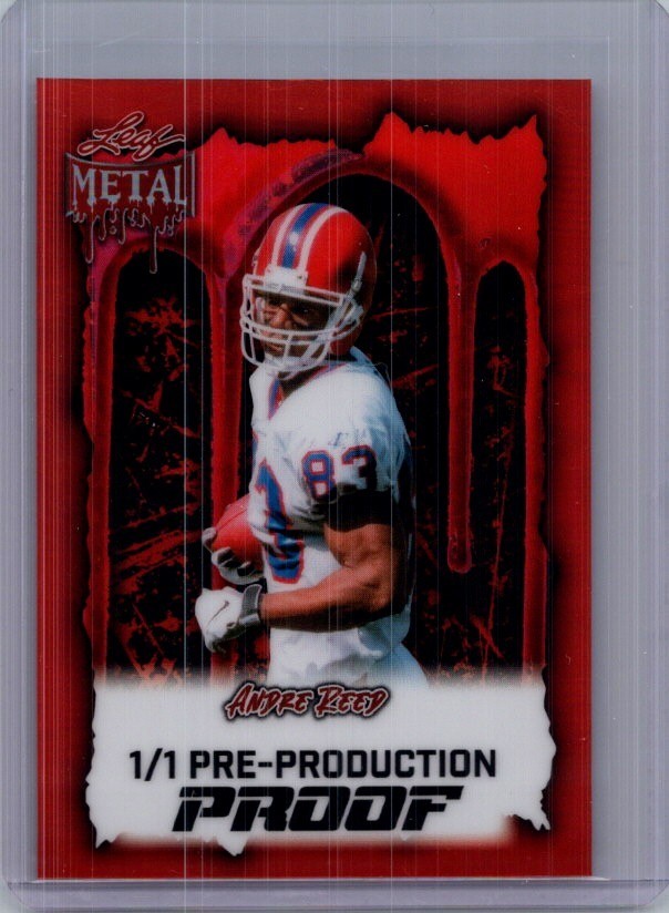 Andre Reed 2025 Leaf Halloween Football 1/1 Pre Production Proof