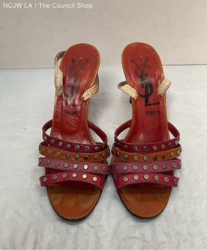 Women's YSL Yves Saint Lauren Brown Slingback Heels Size 7