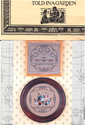 Told in a Garden BABY GARDEN 2 Cross Stitch Charts ~ Amish people / samplers
