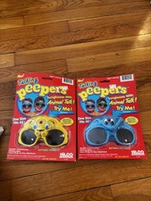 Set Of 2 TALKING PEEPERS ANIMAL SOUNDS SUNGLASSES HILCO 1994 LED LIGHTS TOY NIP