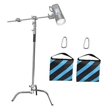 Photography C Stand with Boom Arm: 100% Stainless Steel - Max Height BS10