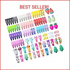 Funtopia Hair Clips for Girls,100 Pcs No Slip Metal Snap, Barrettes for Kids Tee