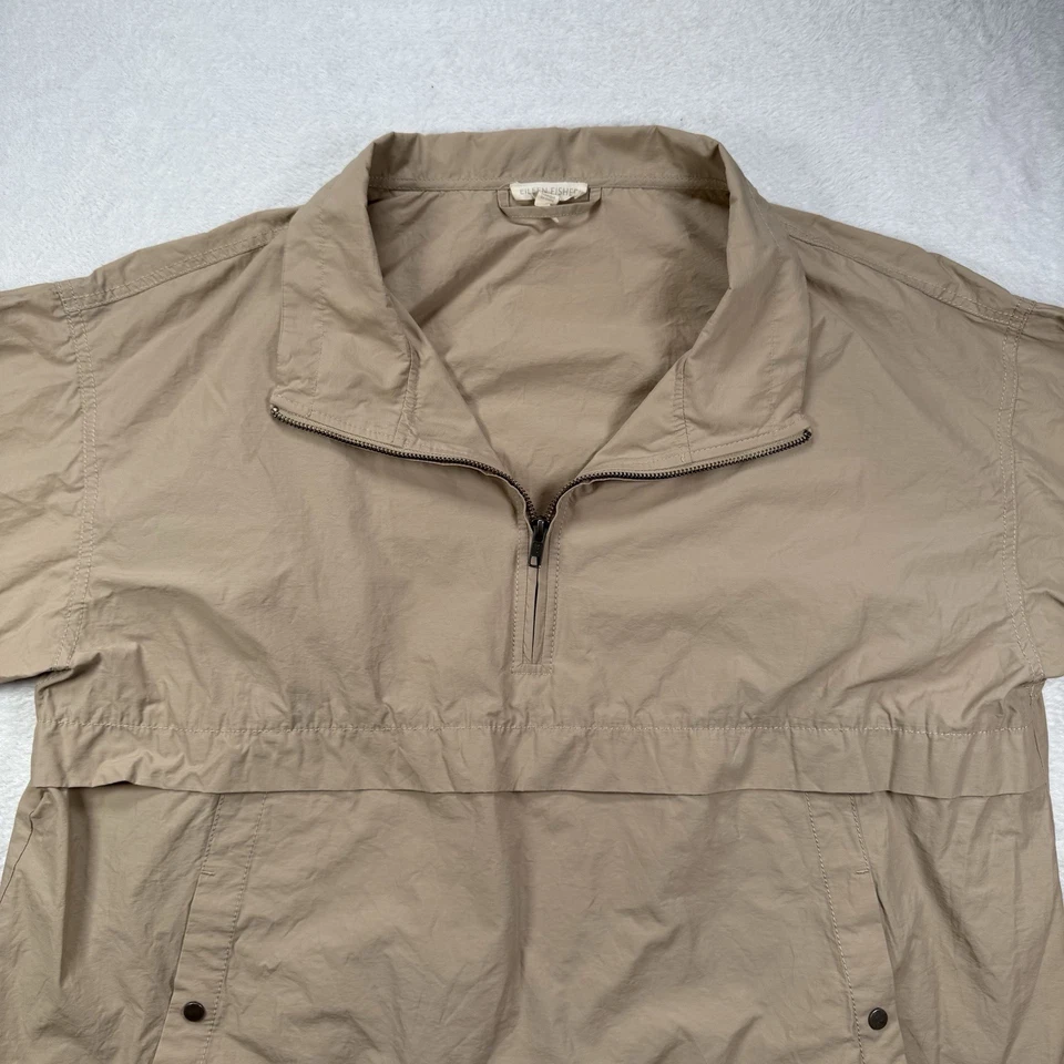 Chaqueta de Lluvia Eileen Fisher Algodón Orgánico Ligera Cuarto Cremallera Rompevientos L Foto 4 de 4