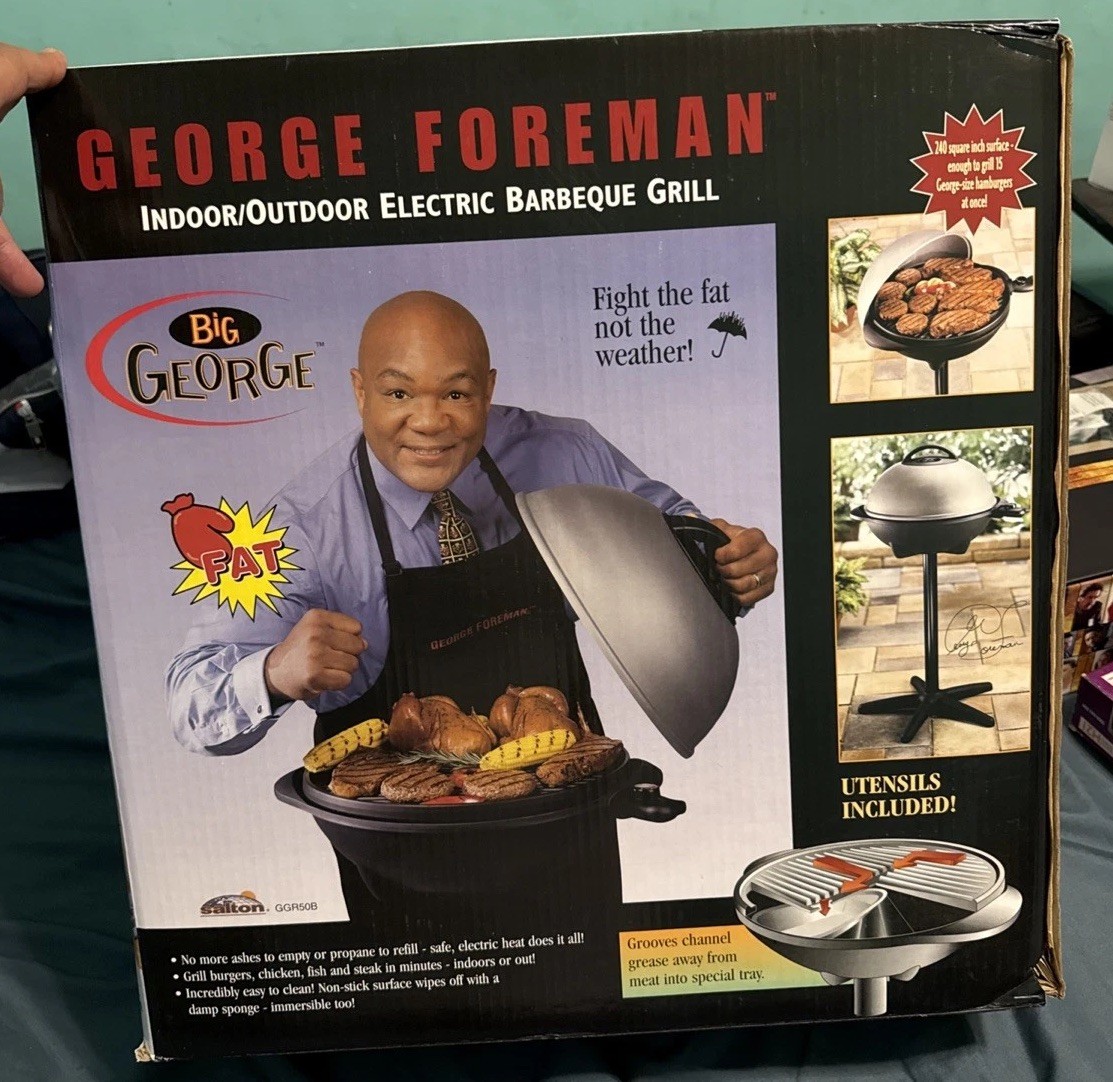長期保管品！Salton GEORGE FOREMAN 電気グリル バーベキュー Model GGR50B 現状にて 引取のみ！ George Foreman GGR50B Open Grill - Black for sale online | eBay