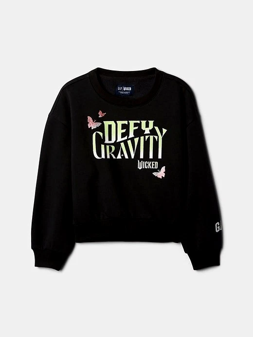 Gap X Wicked Girl's Oversized Sweatshirt Shirt Defy Gravity Size 6 7 S NWT