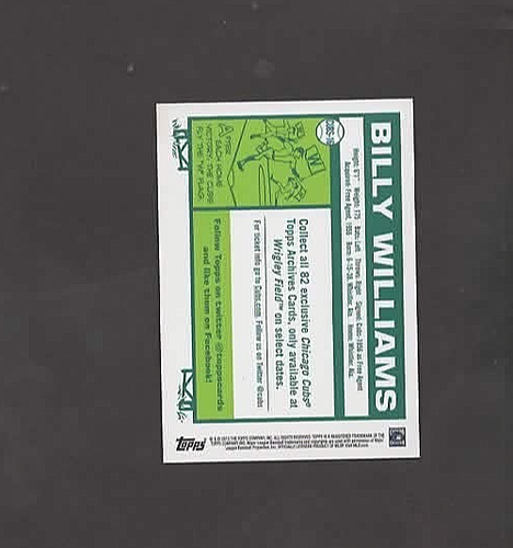 2013 Topps Archives CUBS Season Ticket Holder Set #CUBS-16 BILLY WILLIAMS - Bild 2 von 2