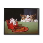 Manx Cat Watching Black Framed Giclee Art Design by Lucia Heffernan