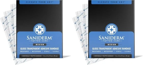 2 Saniderm Tattoo Aftercare Bandage 6"x8" 3 Sheets/Pack M - 6 Sheets Total video thumbnail