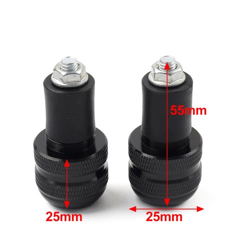 Universal 7/8 Motorrad Lenker Griffe Bar End Kappe Stecker Slider Schwarz - Picture 10 of 10