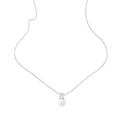 Halskette mit Perle und Lichtpunkt aus 925 Silber - 45/50/60 cm | CM Silver Jewels