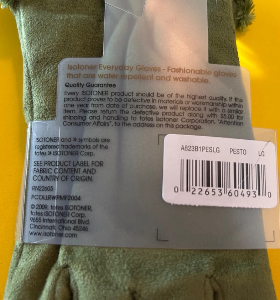 ISOTONER, Guantes Isotoner Cepillado, Grande, Color PESTO (verde) Foto 4 de 4