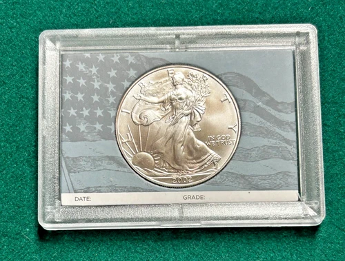 2002 American Silver Eagle 1 Troy Oz .999 Fine Silver Brillant Uncirculated