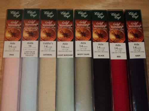 11,14,16, & 18 Count AIDA Charles Craft Cross Stitch Fabric GOLD STANDARD Choose