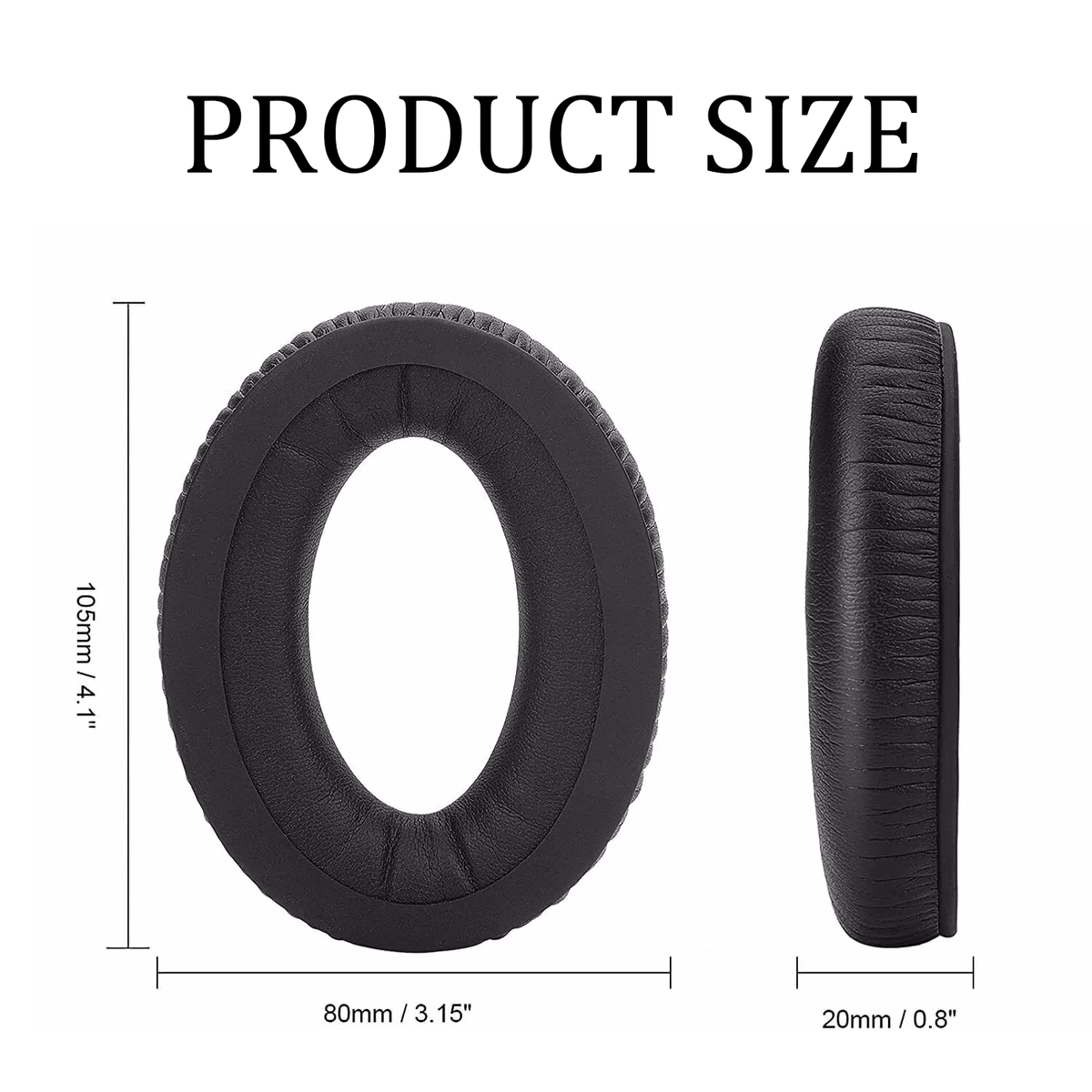 1 Paio Cuscinetti Auricolari In Pelle Per Cuffie Bose Aviation X, A10, A20 – Ricambio, Nero