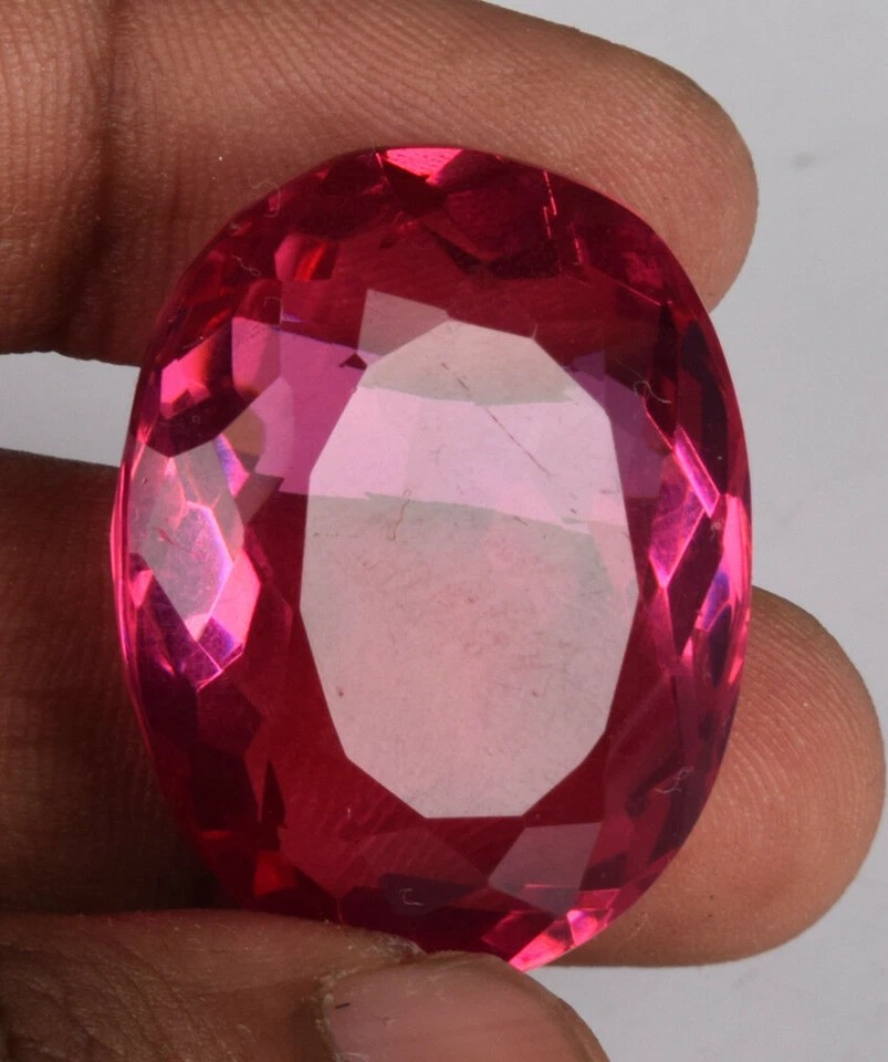 Large Pink Tourmaline 101 Ct. Oval Faceted Cut Loose Gemstone Gift for Birthday - Image 2 of 4