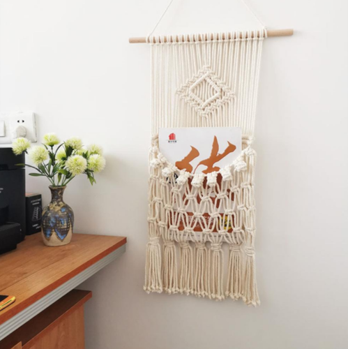 Macrame Hanging Floating Rope Shelf Wooden Storage Kitchen Wall Boho Decor Gift - Picture 8 of 11