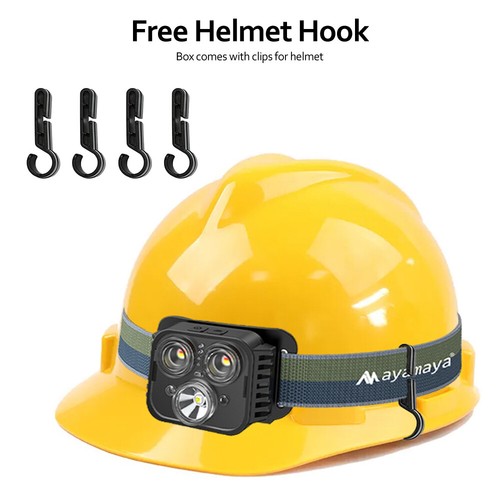 Torcia LED ricaricabile per campeggio esterno escursionismo corsa pesca - Foto 9 di 18