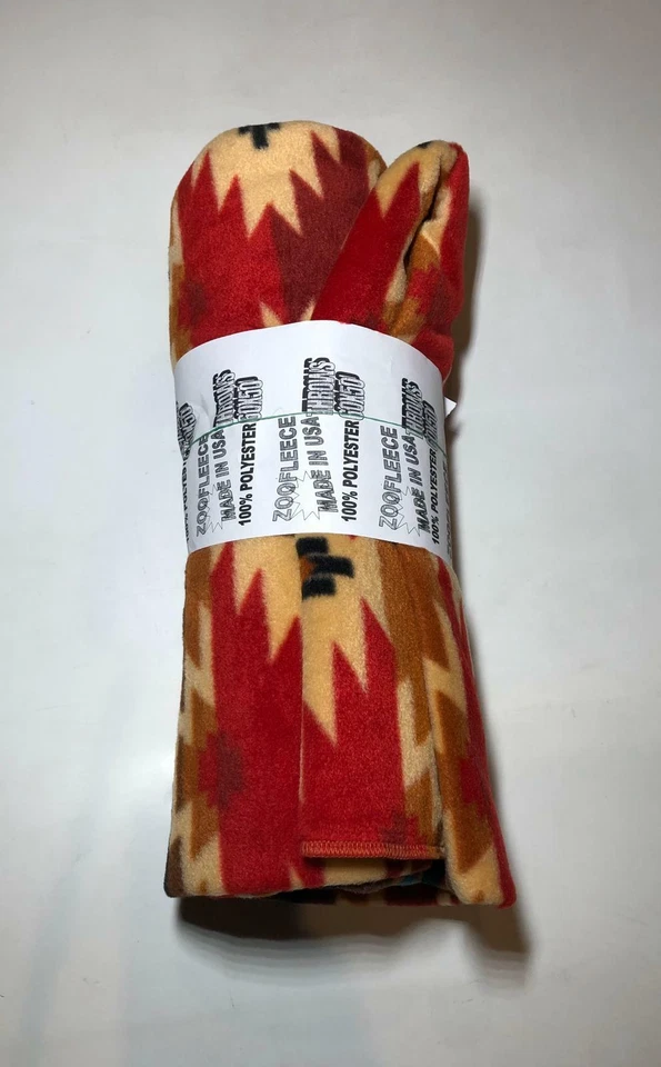 Manta de cama ZooFleece naranja suroeste azteca tribal América 60X60"  Foto 3 de 4