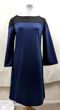 Gap sz XS Sheath Dress knit black & blue flared sleeves 0797