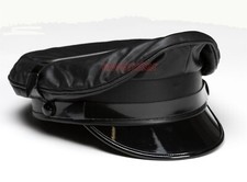 awanstar Leder Mütze,Offizier Schirmmütze,Biker Mütze Kappe Leather Muir cap