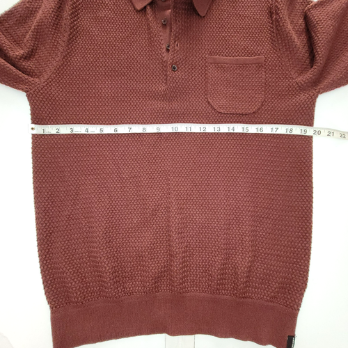 Suéter Polo Scotch & Soda Manga Larga Tejido Texturizado Rojo Borgoña M - Imagen 7 de 14