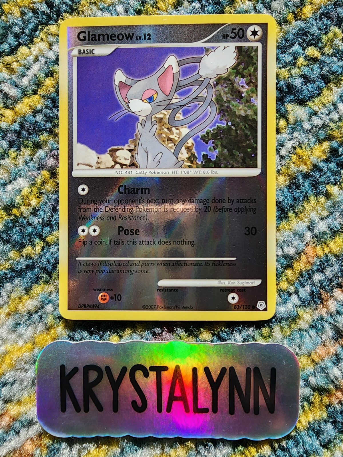 Glameow 83/130 Diamond & Pearl Reverse Holographic Near Mint