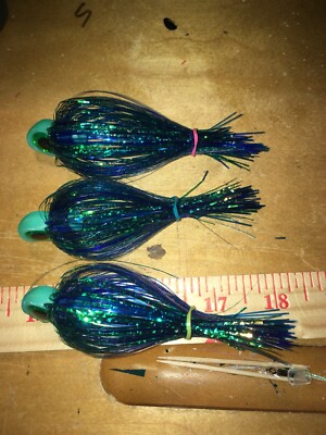 High Percentage  Big Eyes Salmon Trolling Flies Pack Of 2- 4  Rigged