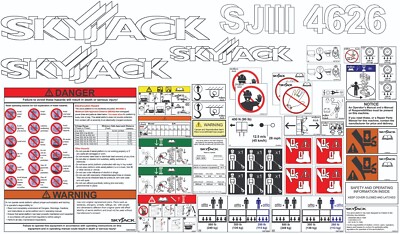 Skyjack SJIII 4626 Scissor Lift Decal Kit W/ Applicator