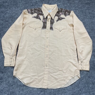 Vtg 70s 80s H BAR C California Thin Ranchwear Paisley Pearl Snap Western Shirt
