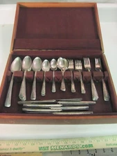 International Silver CAMELIA Silver-plate Flatware Stainless & Box VINTAGE