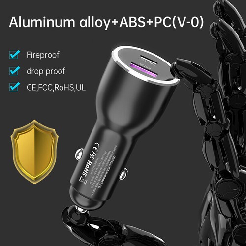 2 Port 45W Type-C PD Fast Charging USB QC3.0 Car Charger For Samsung/laptop - Picture 5 of 10