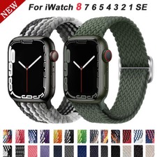 Woven Nylon Sport Strap Band 38/40/41/42/44/45 mm For Apple Watch 9 8 7 6 5 4 SE