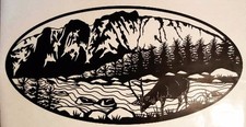 1 Stream Wildlife Oval Decal Vinyl Graphic Camper Trailer Rv 5th Wheel Trees