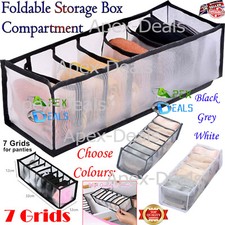 7 Grids Underwear Bra Socks Boxes Storage Compartment Organiser Drawer Divider